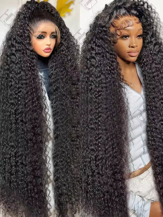 300% Density 40 46 Inch Deep Wave 13X6 HD Lace Front Human Hair Wig Loose Water Curly 13X4 Lace Frontal Wig Human Hair for Women